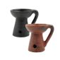Bruciatore rigato "alto" con manico in terracotta per resine in grani