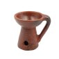 Bruciatore rigato "alto" con manico in terracotta per resine in grani - Marrone