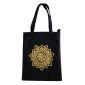 Borsa Nera in 100% cotone con cerniera e tasca interna - 05 - Fiore Mandala