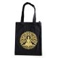Borsa Nera in 100% cotone con cerniera e tasca interna - 08 - Budda e Albero della Vita