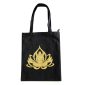 Borsa Nera in 100% cotone con cerniera e tasca interna - 10 - Yoga Fiore di Loto