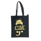 Borsa Nera in 100% cotone con cerniera e tasca interna - 18 - Gatto appeso