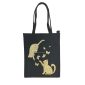 Borsa Nera in 100% cotone con cerniera e tasca interna - 19 - Due gatti
