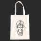 Borsa Bianca in 100% cotone con cerniera e tasca interna - 02 - Ganesh
