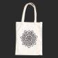 Borsa Bianca in 100% cotone con cerniera e tasca interna - 05 - Fiore Mandala
