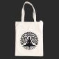 Borsa Bianca in 100% cotone con cerniera e tasca interna - 08 - Budda e Albero della Vita