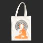 Borsa Bianca in 100% cotone con cerniera e tasca interna - 09 - Budda Orange