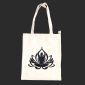 Borsa Bianca in 100% cotone con cerniera e tasca interna - 10 - Yoga Fiore di Loto
