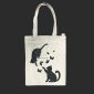 Borsa Bianca in 100% cotone con cerniera e tasca interna - 19 - Due gatti