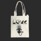 Borsa Bianca in 100% cotone con cerniera e tasca interna - 20 - Gatti LOVE