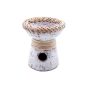 Bruciatore "alto" White Wash con rattan in terracotta per resine in grani