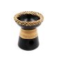 Bruciatore "alto" con rattan in terracotta per resine in grani - Nero