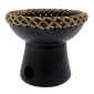 Bruciatore con rattan in terracotta per resine in grani - Nero