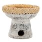 Bruciatore White Wash con rattan in terracotta per resine in grani