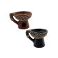 Bruciatore con rattan e manico in terracotta per resine in grani