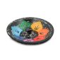 Bruciatore tondo "7 Chakra" Nero Wash in terracotta per incenso a bastoncino