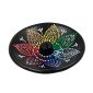 Bruciatore tondo "7 Chakra" in terracotta per incenso a bastoncino e carta aromatica - Nero