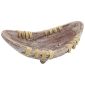 Bruciatore White Wash a barca "piccola" con rattan in terracotta per incenso a bastoncino