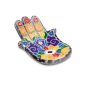 Bruciatore mano "7 Chakra" Black Wash in terracotta per incenso a bastoncino
