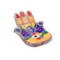 Bruciatore mano "7 Chakra" White Wash in terracotta per incenso a bastoncino