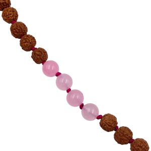 Mala "MANTRAbeads" in Rudra e Quarzo rosa - immagine 3