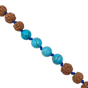 Mala "MANTRAbeads" in Rudra e Howlite turchese - immagine 3