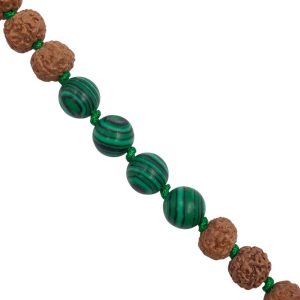 Mala "MANTRAbeads" in Rudra e polvere di Malachite - immagine 3