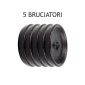 5 Bruciatori tondi in legno nero per incensi a bastoncino