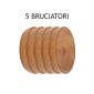 5 Bruciatori tondi in legno marrone per incensi a bastoncino
