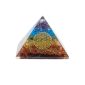 Piramide Orgonite "Fiore e Albero della Vita" in resina con Rame, Ottone e Pietre Dure