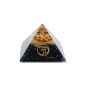 Piramide Orgonite "Tormalina Nera" in resina con Rame, Ottone e Pietre Dure