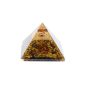 Piramide Orgonite "Occhio Di Tigre" in resina con Rame, Ottone e Pietre Dure