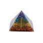 Piramide Orgonite "7 Chakra" in resina con Rame, Ottone e Pietre Dure