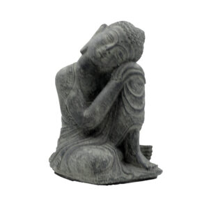 Statua Buddha relax in BaliStones* h.cm. 23x14x13 - immagine 11