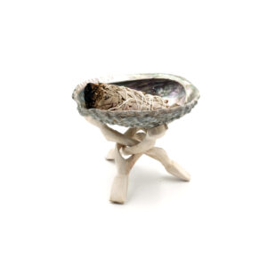 Supporto a 3 gambe per conchiglia Abalone in legno - immagine 3